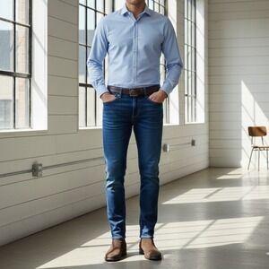 Lucky Brand 110 Slim Jeans Men's 36X32 Blue Denim